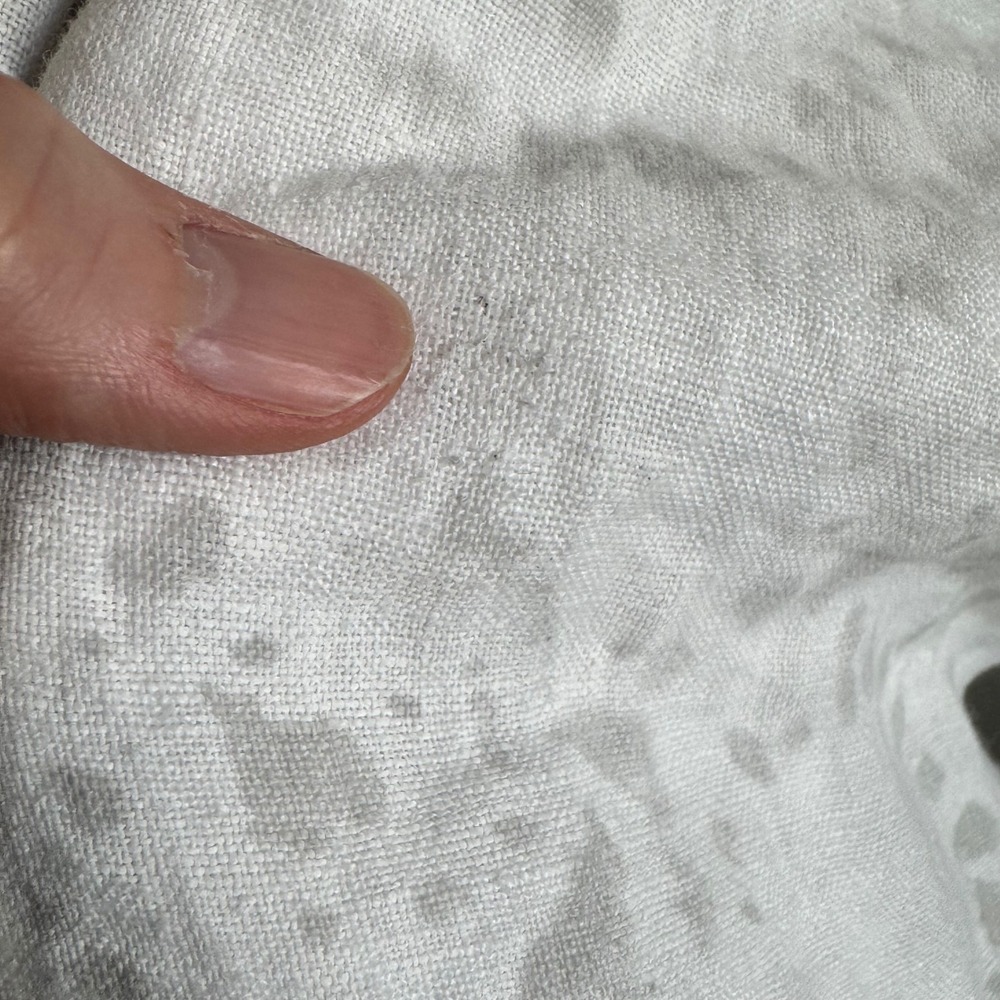 Lungo L'Arno Italy 100% Linen Midi Dress White Grey Printed Pockets M Lagenlook‎ - Picture 7 of 14
